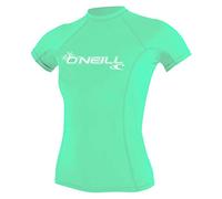 O'Neill Wetsuits Women's Wms Basic Skins Short Sleeve Rash Guard Shirt, Light Aqua, XS UK