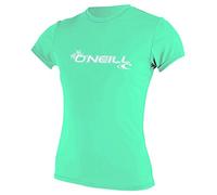 O'Neill Wetsuits Women's Wms Basic Skins Short Sleeve Sun Shirt, Light Aqua, S