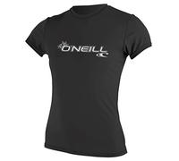 O'Neill Wetsuits Women's Wms Basic Skins Short Sleeve Sun Shirt Rash Vest, Black, M UK