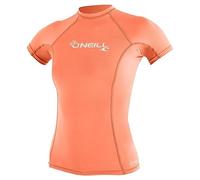 O'Neill Wetsuits Women's Wms Basic Skins Short Sleeve Sun Shirt Rash Vest, Light Grapefruit, M UK