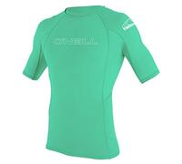O'Neill Wetsuits Youth Basic Skins S/S Rash Guard - Light Aqua, 16,3345-216-16