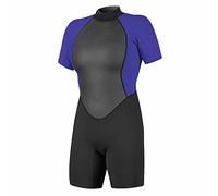 O'Neill Women Reactor II 2mm Back Zip Shorty Wetsuit - Black Cobalt - 12