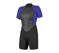 O'Neill Women Reactor II 2mm Back Zip Shorty Wetsuit - Black Cobalt - 16