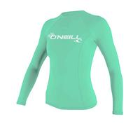O'Neill Women's Basic Skins Long Sleeve Rash Guard - Light Aqua, L