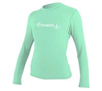 O'NEILL Womens Basic Skins Long Sleeve Rash Tee T Shirt Top - Light Aqua - UV Sun Protection and SPF Properties