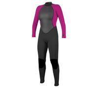 O'Neill Wetsuits Women's Reactor Back Zip Full Wetsuit,Black/Berry, 6 UK (Manufacturer size:34)