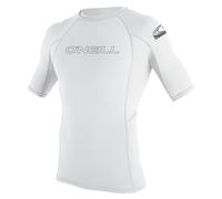 O'Neill Wetsuits Unisex Youth Youth Basic Skins Short Sleeve Rash Guard Shirt, White, 4 UK