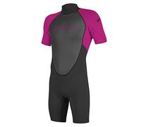 Girls Reactor-2 2mm Back Zip Shorty Wetsuit in Black & Berry