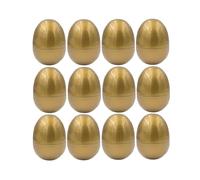 ONEINHE 12Pcs Fillable Easter Eggs, 2.36" Golden Empty Plastic Eggs for Easter Egg Hunt, Basket Stuffers, Surprise Egg