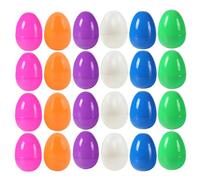 ONEINHE 24 Pcs Colorful Plastic Easter Eggs, 2.36" Fillable Surprise Egg for Easter Egg Hunt, Basket Stuffers