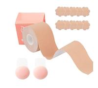 ONEINHE Skin Boob Tape, Boobs Lift Tape, Self-Adhesive Strapless Boobtapes, 5M Invisible Breast Lift Tape with 12Pcs Nipple Covers for Large Breasts