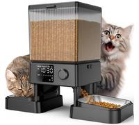 oneisall 5L Automatic Cat Feeder with Timer for 2 Cats, Knob Model Automatic Feeders for Cats Dogs, Automatic Memory 10s Voice Recordings Dry Food Timed Cat Feeder