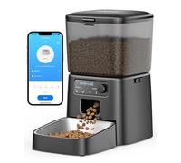 oneisall Automatic Cat Feeder, 2.4G WiFi Cat Food Dispenser with App Control, 3.5L Cat Feeder with Timer,1-12 Meals a Day with Stainless Steel Bowl