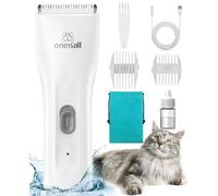 oneisall Cat Clippers for Matted Hair, Quiet Cat Grooming kit, Cordless Pet Shaver for Long Hair, Waterproof Pet Hair Trimmer Clippers(White)