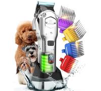 oneisall Cordless Dog Clippers - Rechargeable Grooming Kit with Metal Combs, Low Noise Heavy-Duty for Thick/Curly/Fine/Wavy Hair