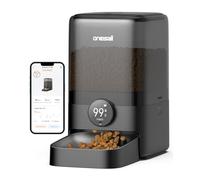 oneisall Cordless WiFi Automatic Cat Feeder, Rechargeable 100-Day Battery Operated Pet Feeder, 20 Cups/5L Timed Cat Food Dispenser for Large Kibble, Smart App Control (Black)
