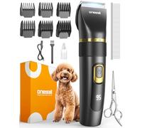 oneisall Dog Clippers for Grooming Low Noise, High Power Rechargeable Cordless 2 Speed Cat Hair Clippers IPX7 Waterproof Dog Shavers for Grooming for Dogs Cats Rabbit Pets