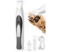 oneisall Dog Paw Trimmer with LED Light, Low Noise Dog Clippers Grooming Kit,20 mm Widen Blade, Cordless Pet Clippers Shaver for Dogs Cats Paws, Eyes, Ears, Face