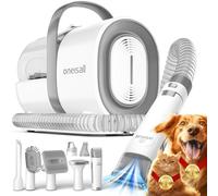oneisall Dog Vacuum Brush for Shedding, 99% Pet Hair Remover with 4 Grooming Tools