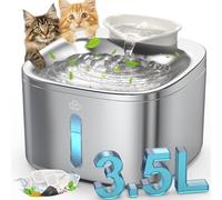 oneisall Model-PW03 Cat Water Drinker, Automatic Water Filter, Pet Drinker, Dog Water Supply, Stainless Steel, 3.5 L; Quiet, Maintains Lower Urinary Tract Health, Increases Water Consumption,