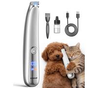 oneisall Upgraded Dog Paw Trimmer with 2-Speed, LED Light, Low Noise, Curved Blade for Precision Trimming, Rechargeable Paw Trimmer for Dog/Cat Paws, Eyes, Ears, Face, and Rump