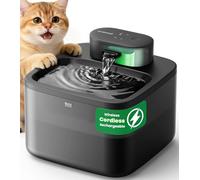 oneisall Wireless Cat Water Fountain for Drinking,20dB Ultra-Quiet 2.2L Cat Fountain for Indoors,4000mAh Battery Operated Pet Water Dispenser Motion Sensor,30 Day Cordless,10 Second Pump Clean,PW13
