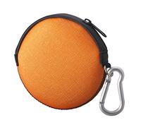 OneJoy Coin Pouch, Cute Coin Purse, Small Change Purse, Waterproof with Neoprene Zipper Pouch, Lightweight Round Carrying Pouches & Purses with Clip on [Orange]