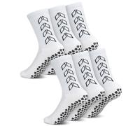 ONEKERUN 3 Pairs Kids Grip Socks Anti-Slip Breathable Football Socks Athletic Sock Children Sport Sock Junior Trainer Socks for Boys Girls Youth Running Hockey soccer Rugby Cycling Ages 6-12