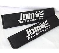 ONEKOOL JDM style Black Faux Suede Fabric Seat Belt Shoulder Pads