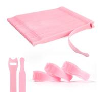 OneLeaf 110PCS Reusable Cable Ties, Adjustable 8 × 1/2" Cord Organizer Ties, Multi-purpose Hook Loop Cable Management Wire Ties for Organizing Home, Office, Data Centers, Pink