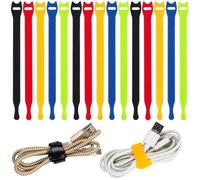 OneLeaf 120PCS Cord Organizer 6 × 1/2" Reusable Cable Ties with Hook and Loop, Colorful Fastening Cord Ties Wire Management for Home, Office, Data Centers, and Electronics, 5 Colors…