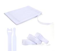 OneLeaf 120PCS Reusable Cable Ties, 6 × 1/2'' Adjustable Cords Organiser, Multi-Purpose Hook&Loop Cable Straps, Fastening Wire Ties Management for Computer/Laptop/TV/Electronics, White