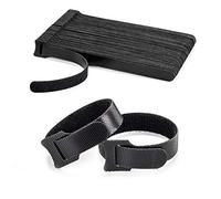 OneLeaf 80PCS Reusable Cable Ties, 150mm Black Adjustable Cord Organiser Ties, Multi-Purpose Hook Loop Cable Management Wire Ties for Organising Home, Office, Data Centers