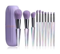 Oneleaf Makeup Brushes 10 Pcs Premium Synthetic Bristles Crystal handle Kit Kabuki Foundation Blending Face Powder Blush Concealers Eye Shadow Brush