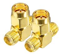 onelinkmore SMA Male Antenna Adapter SMA Adapter Splitter 2-Way SMA Male to Dual SMA Female Connector Splitter Antenna Converter for LAN Devices Coaxial FPV Radio Baofeng Yaesu Camera Pack of 2
