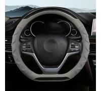 ONEMAJI 1Pc Steering Wheel Cover for Ford Puma 2024 2025, Anti-Slip Breathable Car Protector Steering Wheel Wrap Sleeve Accessory,D-Shape-Grey