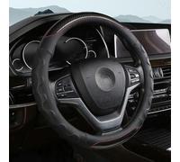 ONEMAJI 1Pc Steering Wheel Cover for Seat Ateca FR 2016-2020, Anti-Slip Breathable Car Protector Steering Wheel Wrap Sleeve Accessory,O-Shape-Black