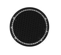 ONEMAJI 2 Pcs Car Cup Holders for Seat Ateca FR 2020 2021 2022 2023 2024 2025 2026, Bling Cup Coaster Crystal Rhinestone Insert Mat Anti-Slip Pad Interior Accessories,Black