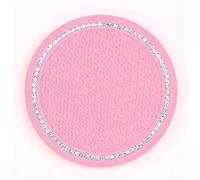 ONEMAJI 2 Pcs Car Cup Holders for Suzuki Swift SX4 S-Cross Ignis Vitara Baleno Jimny, Bling Cup Coaster Crystal Rhinestone Insert Mat Anti-Slip Pad Interior Accessories,Pink