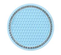 ONEMAJI 2 Pcs Car Cup Holders for Volvo XC40 2019-2022, Bling Cup Coaster Crystal Rhinestone Insert Mat Anti-Slip Pad Interior Accessories,Blue