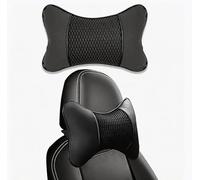 ONEMAJI 2 PCS Car Headrest for Peugeot 3008 2016-2024, PU Leather Breathable Neck Support Memory Foam Pillow Cushion Car Interior Accessories,Black Lines