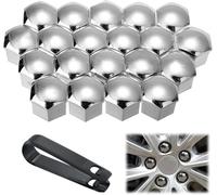 ONEMAJI 22 Pcs Car Wheel Lug Nut Covers with Removal Tool for Skoda Fabia III 2018-2021, Hexagonal Lugnut Covers Wheel Trims Bolt Caps, Hub Screw Covers, 19mm