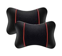ONEMAJI 2Pcs Car Neck Pillow for BMW M5 F10 2011-2017 Memory Foam Ergonomic Headrest Support Breathable Cushion Driving Comfort Travel,Black-Red