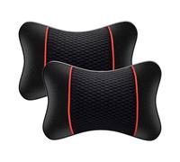 ONEMAJI 2Pcs Car Neck Pillow for BMW X5 F15 2013-2018 Memory Foam Ergonomic Headrest Support Breathable Cushion Driving Comfort Travel,Black-Red