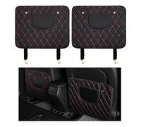 ONEMAJI 2Pcs Kick Mats for Fiat 500L Living 7 Seats 2013-2021, Car Seat Back Protector Waterproof Anti-Mud Scuff Guard Backseat Interior Styling Accessory,Bla-ck-Red