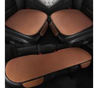 ONEMAJI 3 Sets Car Seat Cover for Ford Fiesta MK8 2017-2024, Vehicle Interior Protector Breathable Cushion Pad Set Comfortable Driving Accessory Mat Kit,Brown