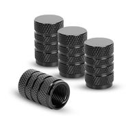 ONEMAJI 4 Pcs Tyre Valve Dust Caps for Jeep Avenger, Wheel Valve Caps Alloy Stem Covers Heavy Duty Tire Cap Leak-Proof with Rubber Seal,Black
