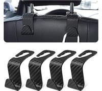 ONEMAJI 4Pcs Automobile Seat Backrest Organizer Hooks for Audi RS3 (8VA) Sportback 2015-2020, Vehicle Headrest Storage Hangers Convenient Interior Accessories,Carbon Fiber Black