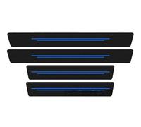 ONEMAJI 4Pcs Car Door Sill Protector Strips for Ford Transit Custom I 2017-2023, Carbon Fiber Threshold Protective Welcome Pedal Protector Cover,Blue