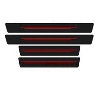 ONEMAJI 4Pcs Car Door Sill Protector Strips for Peugeot Expert 2016-2025 2026, Carbon Fiber Threshold Protective Welcome Pedal Protector Cover,Red
